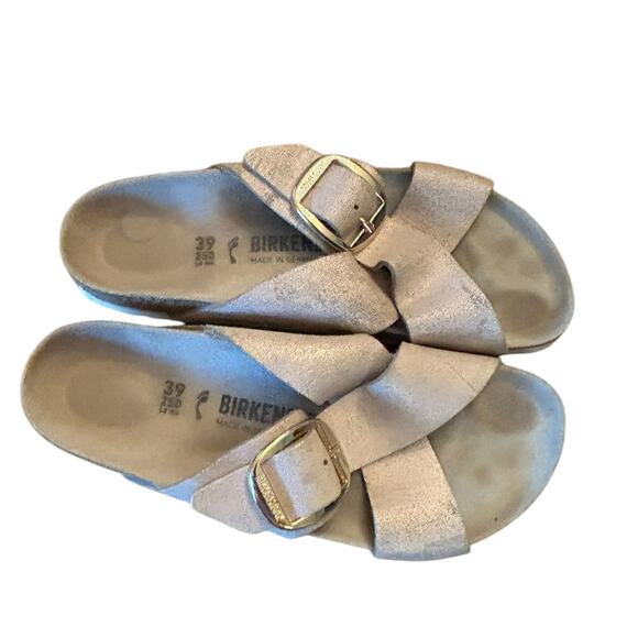 BIRKENSTOCK Siena Big Buckle Washed Metallic Rose GoldWomen's EU 39 US 8 NARROW - Picture 2 of 9